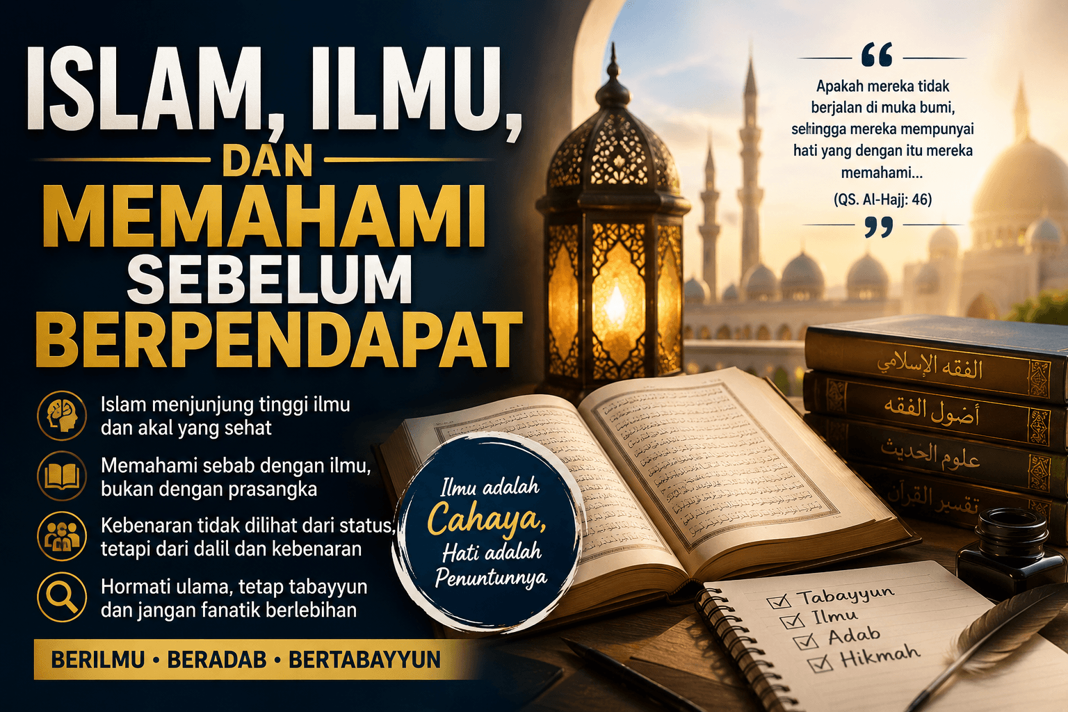 Islam, Ilmu, dan Pentingnya Memahami Sebelum Berpendapat