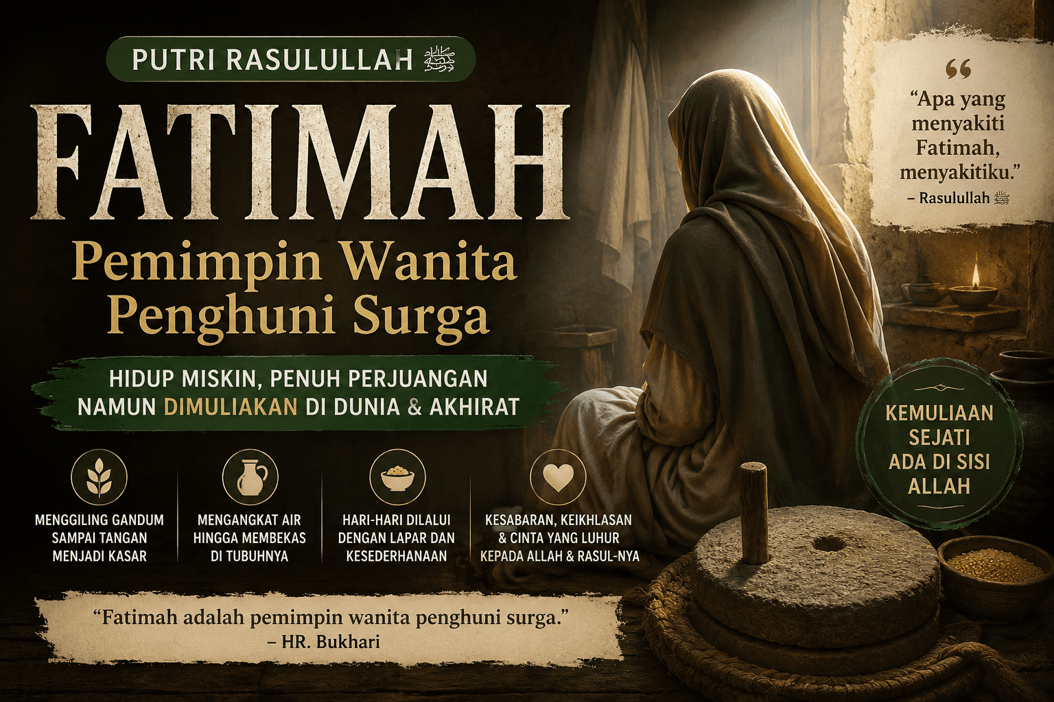 Kisah hidup Fatimah az-Zahra: Sangat Lembut Sekaligus Menyayat Hati